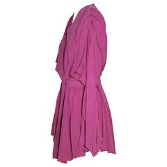 French Shocking Pink Tunic Belted Blouse