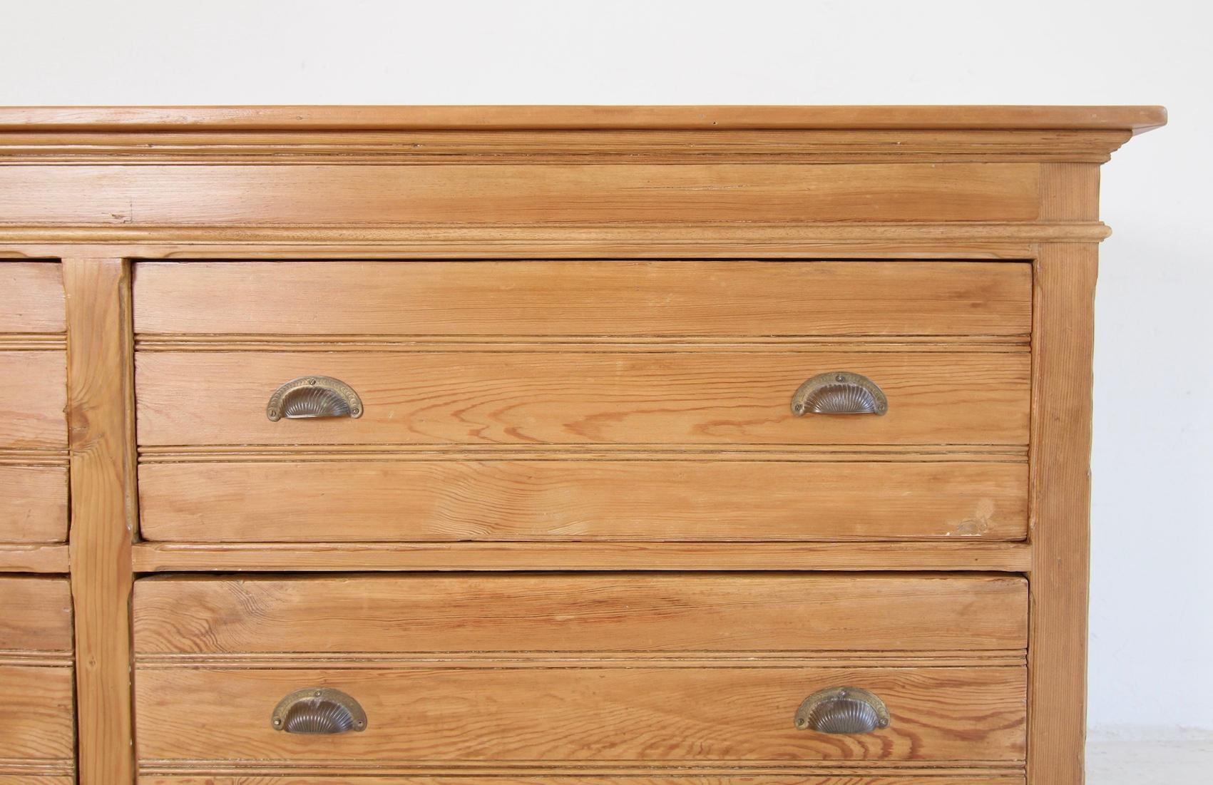 Poplar French Shop Drawer Cabinet from around 1920 For Sale