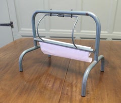 French Shop Wrapping Paper Dispenser, Mid Century Retro Paper Roll Cutter