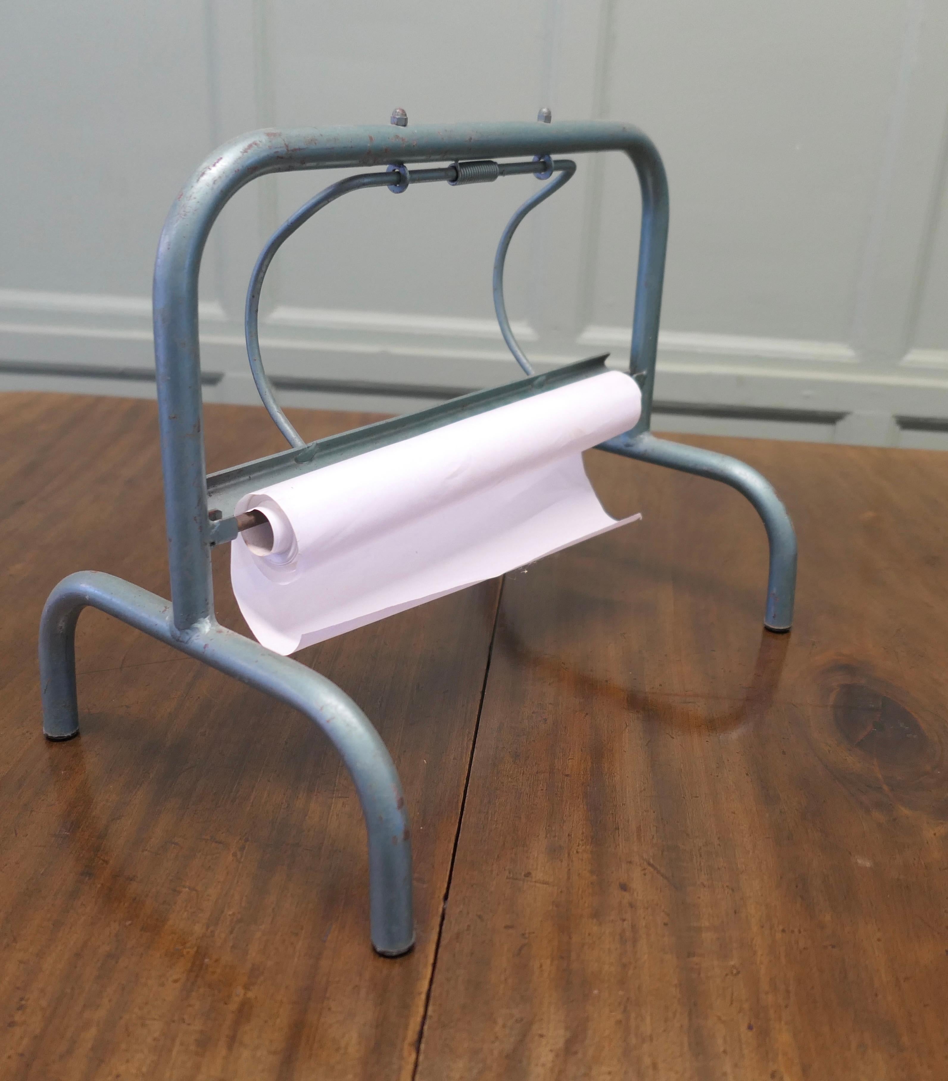 Mid-Century Modern Distributeur de papier d'emballage French Shop, coupeur de rouleaux de papier Mid Century Retro en vente