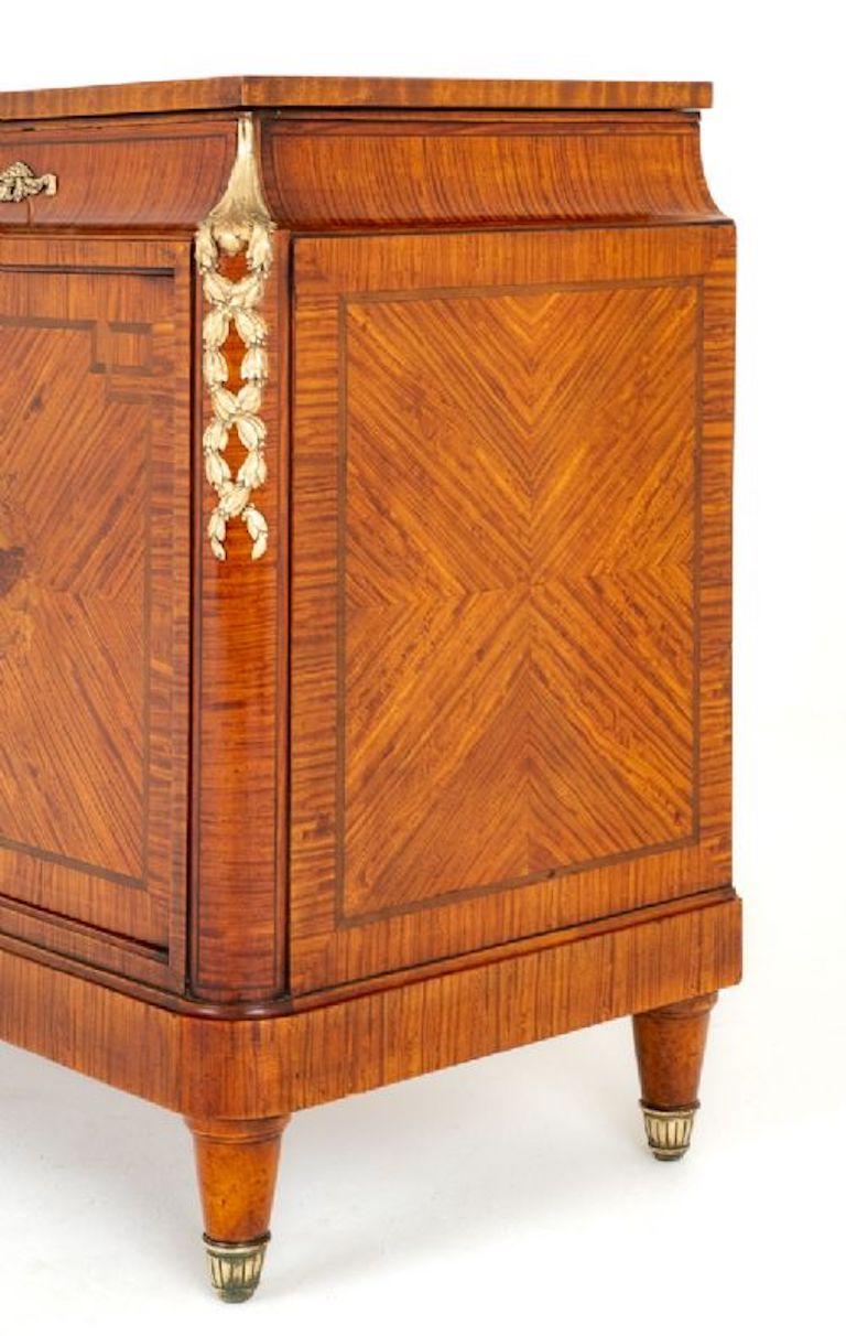 Early 20th Century French Side Cabinet Empire Commode Satinwood For Sale