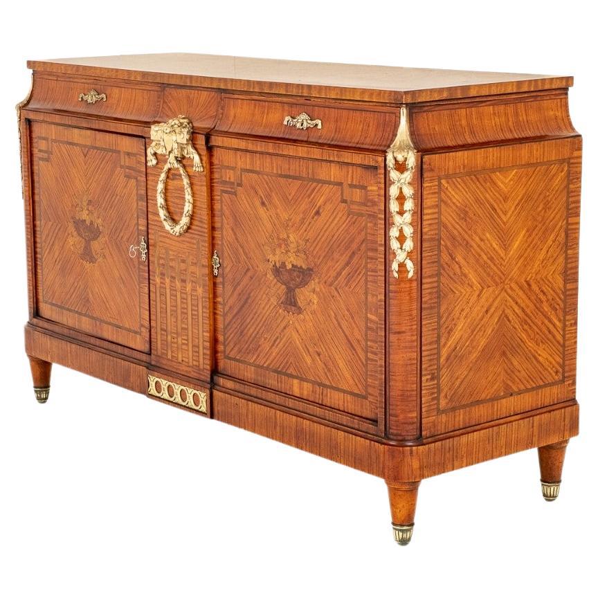 French Side Cabinet Empire Commode Satinwood For Sale