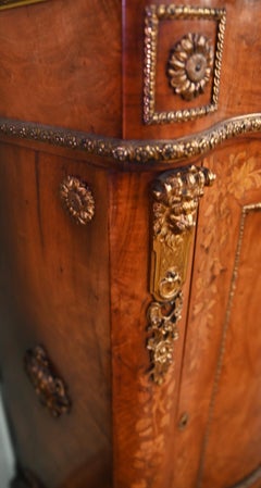 French Side Cabinet Floral Inlay Louis XVI 1860