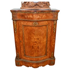 Armoire d'appoint française incrustée de fleurs Louis XVI 1860
