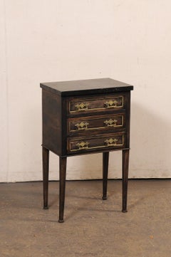 French Side Chest w/Orig. Black Marble & Brass Accents, 19th C.
