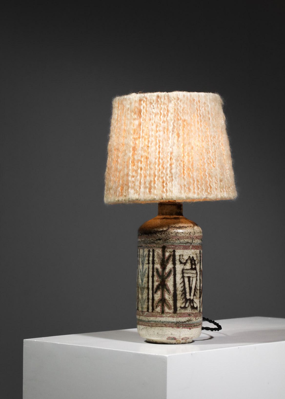 French Side Lamp Ceramic Gustave Reynaud Atelier Du Mûrier Jean Derval 60s E284 3