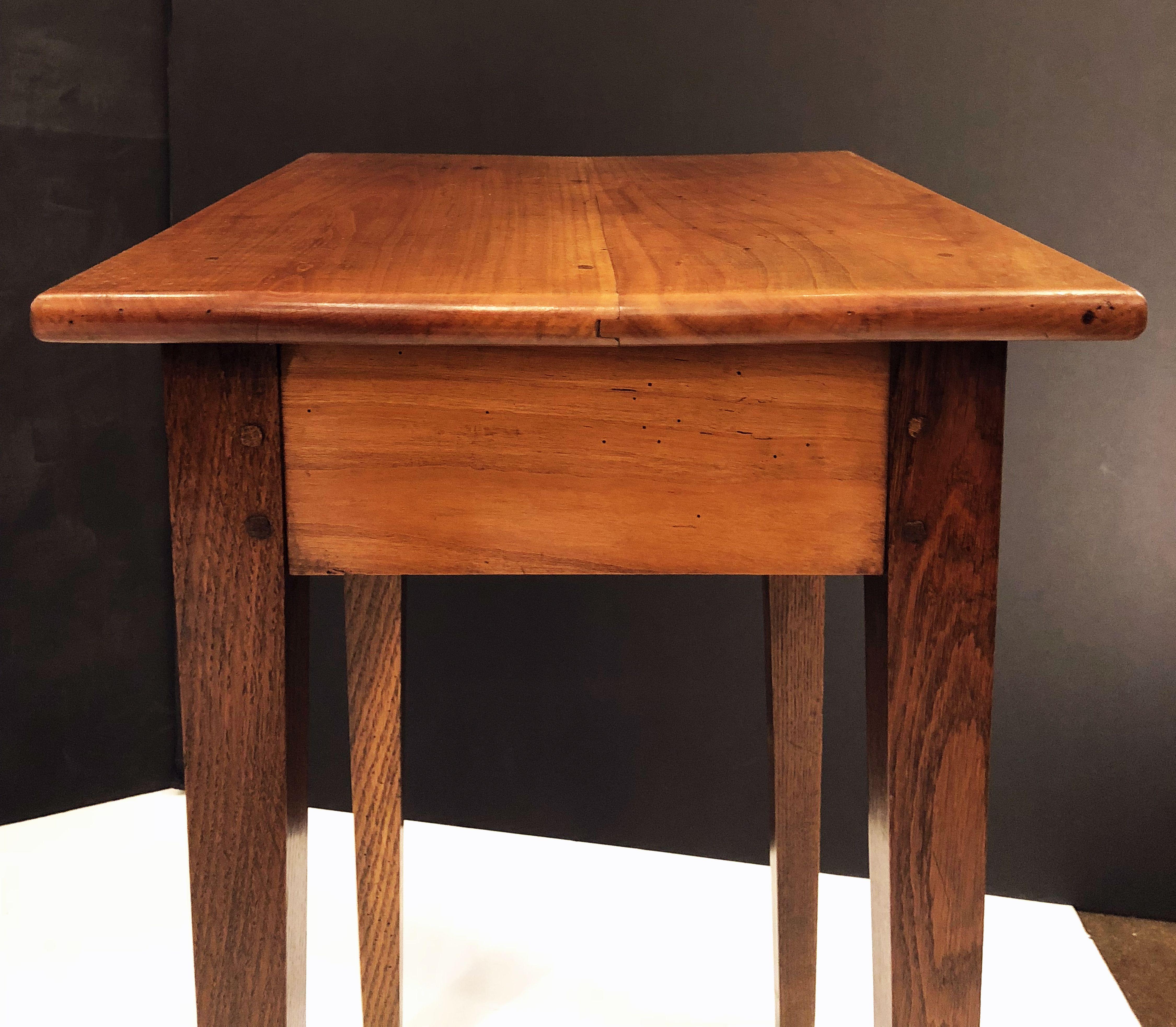 French Side or End Table of Cherry and Oak with Drawer 3