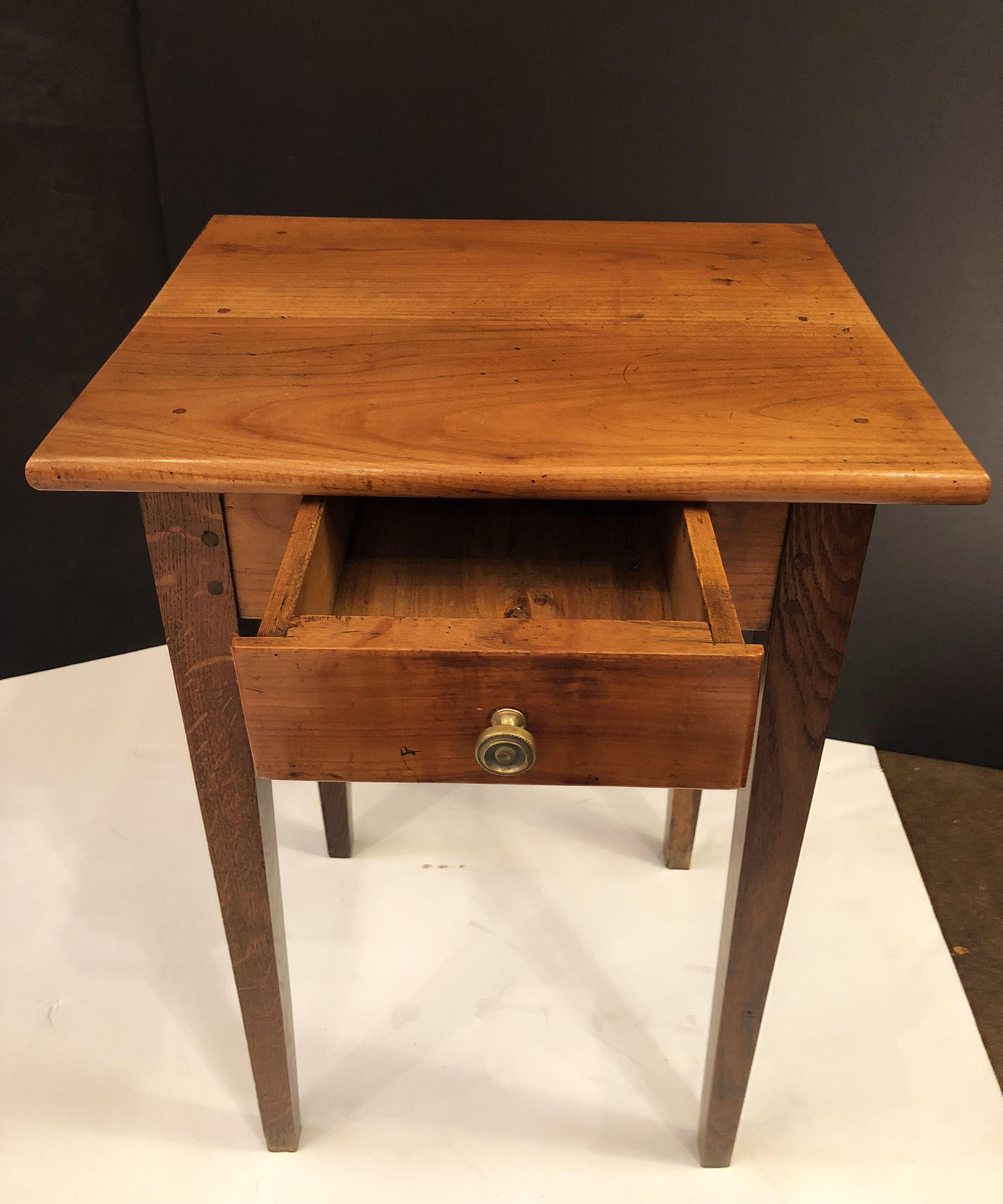 French Side or End Table of Cherry and Oak with Drawer 10