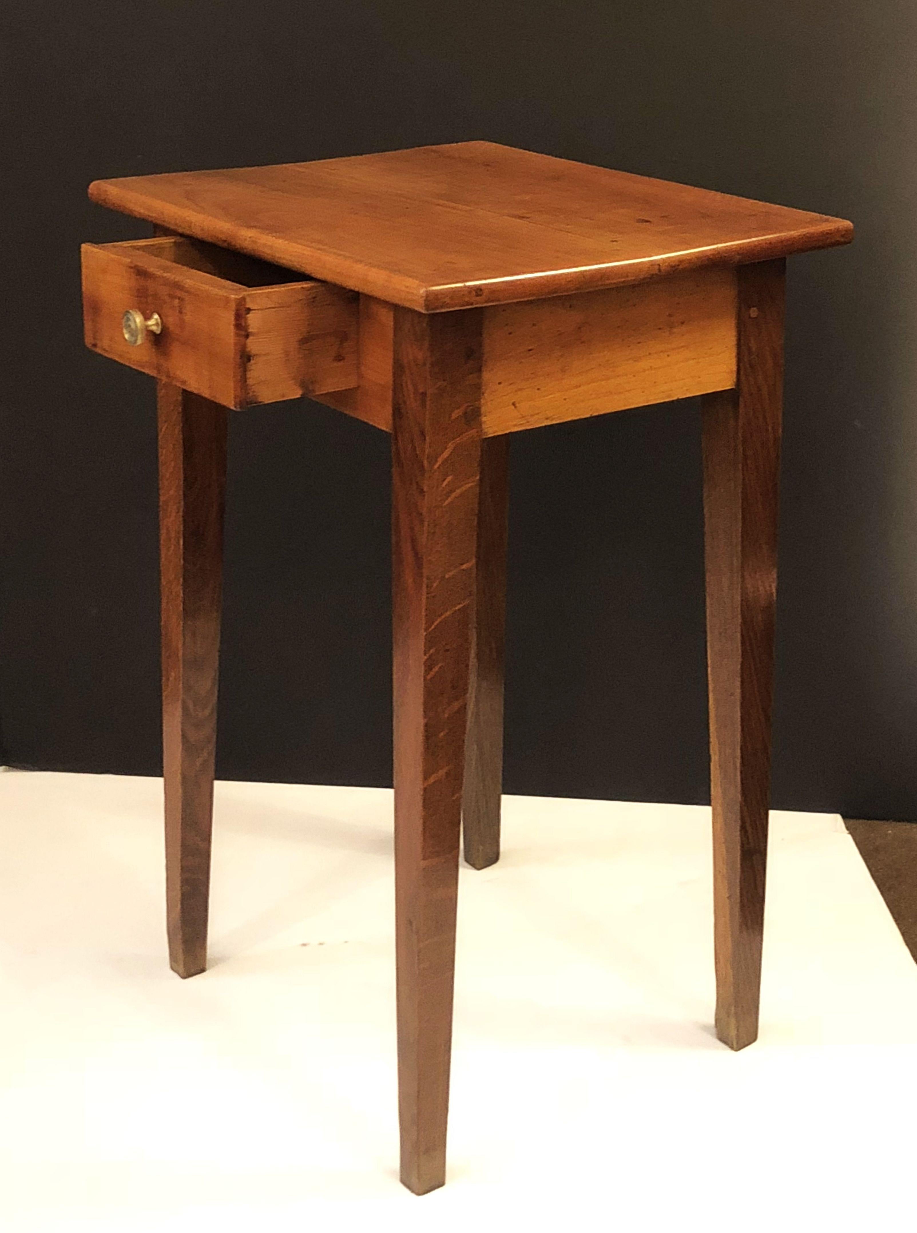 French Side or End Table of Cherry and Oak with Drawer 11