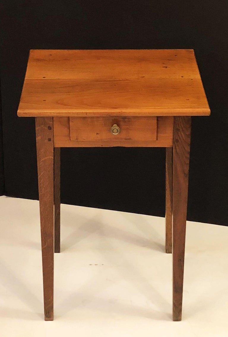 French Side Or End Table Of Cherry And Oak With Drawer For Sale At