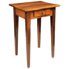 Antique French Side or End Table of Cherry and Oak with Drawer