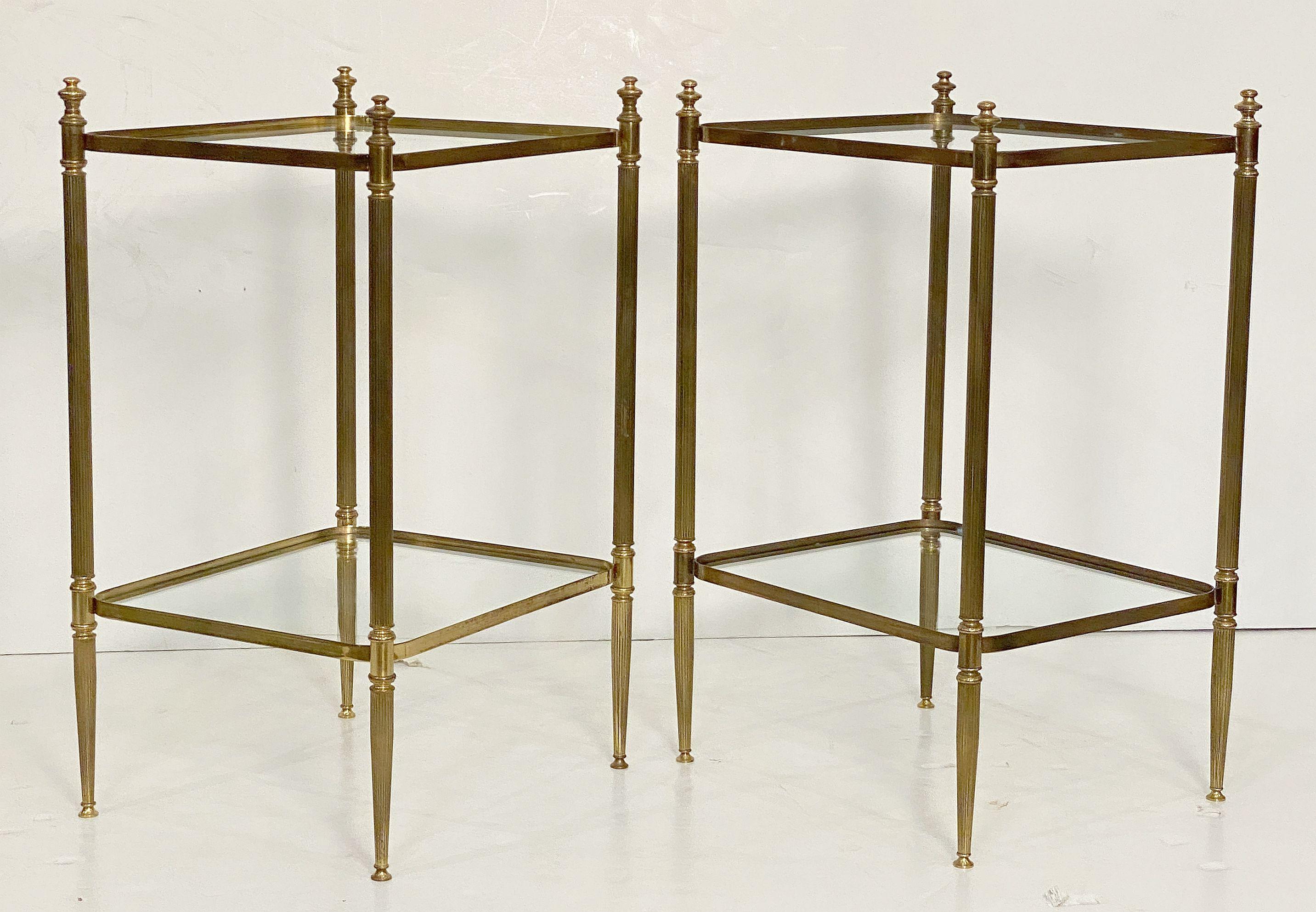 French Side or End Tables of Brass and Glass 'Individually Priced' For Sale 4