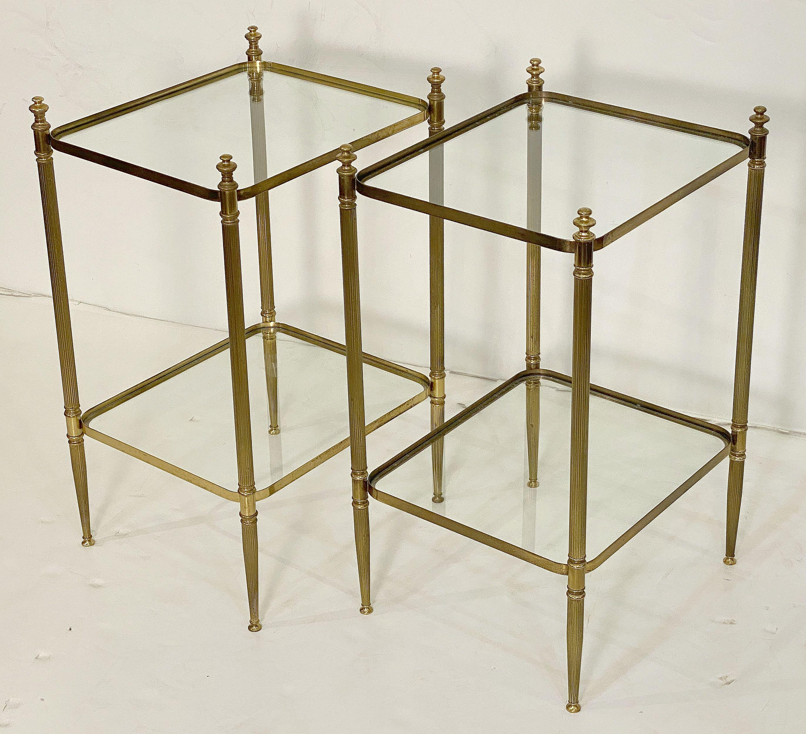 French Side or End Tables of Brass and Glass 'Individually Priced' For Sale 5