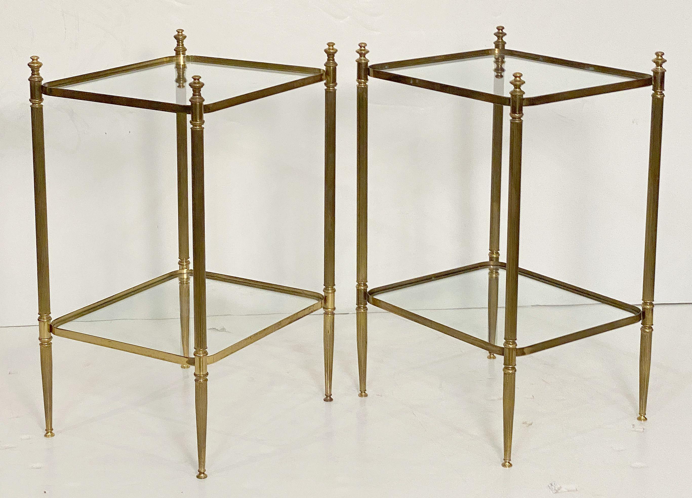 French Side or End Tables of Brass and Glass 'Individually Priced' For Sale 6