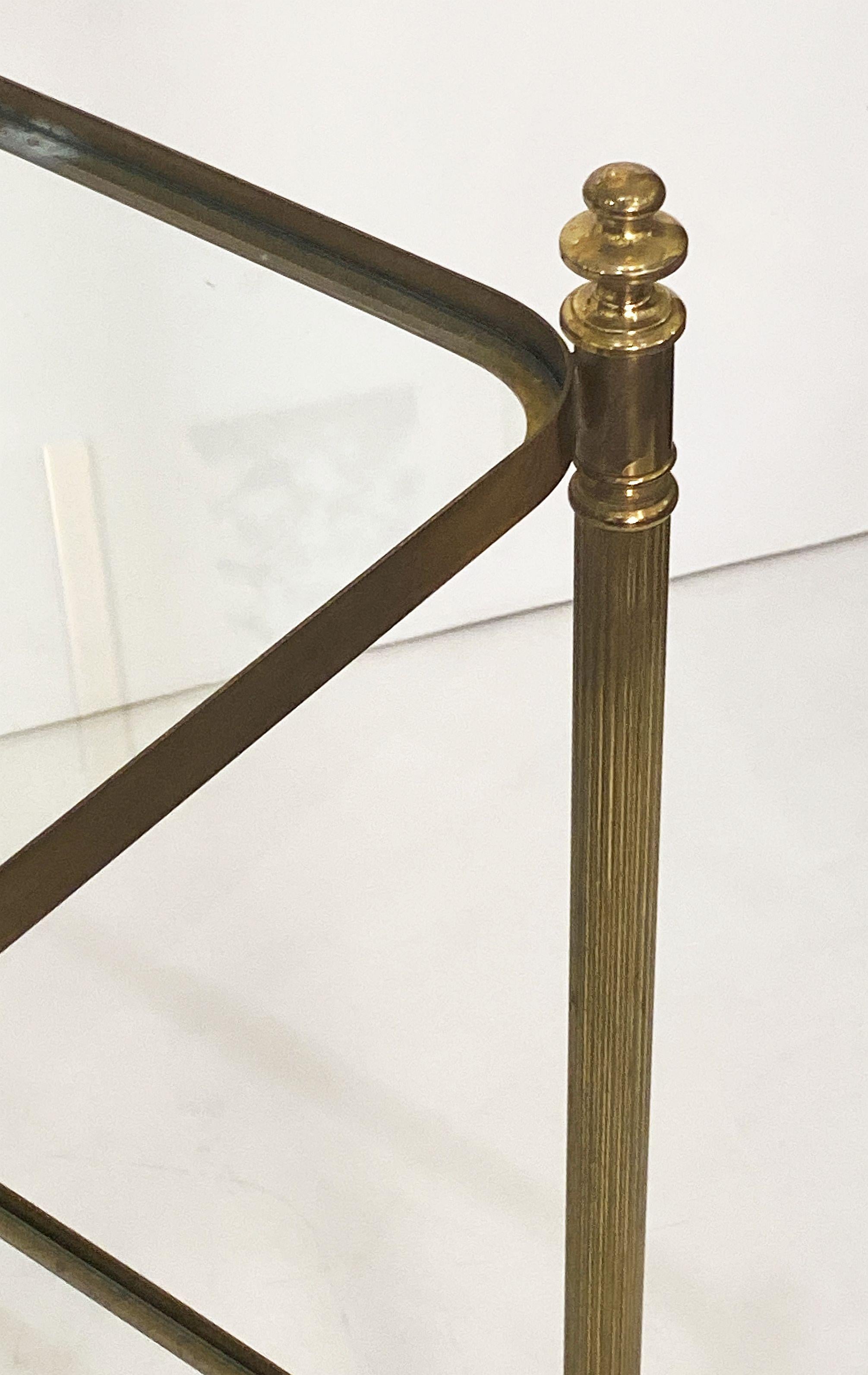 French Side or End Tables of Brass and Glass 'Individually Priced' For Sale 7