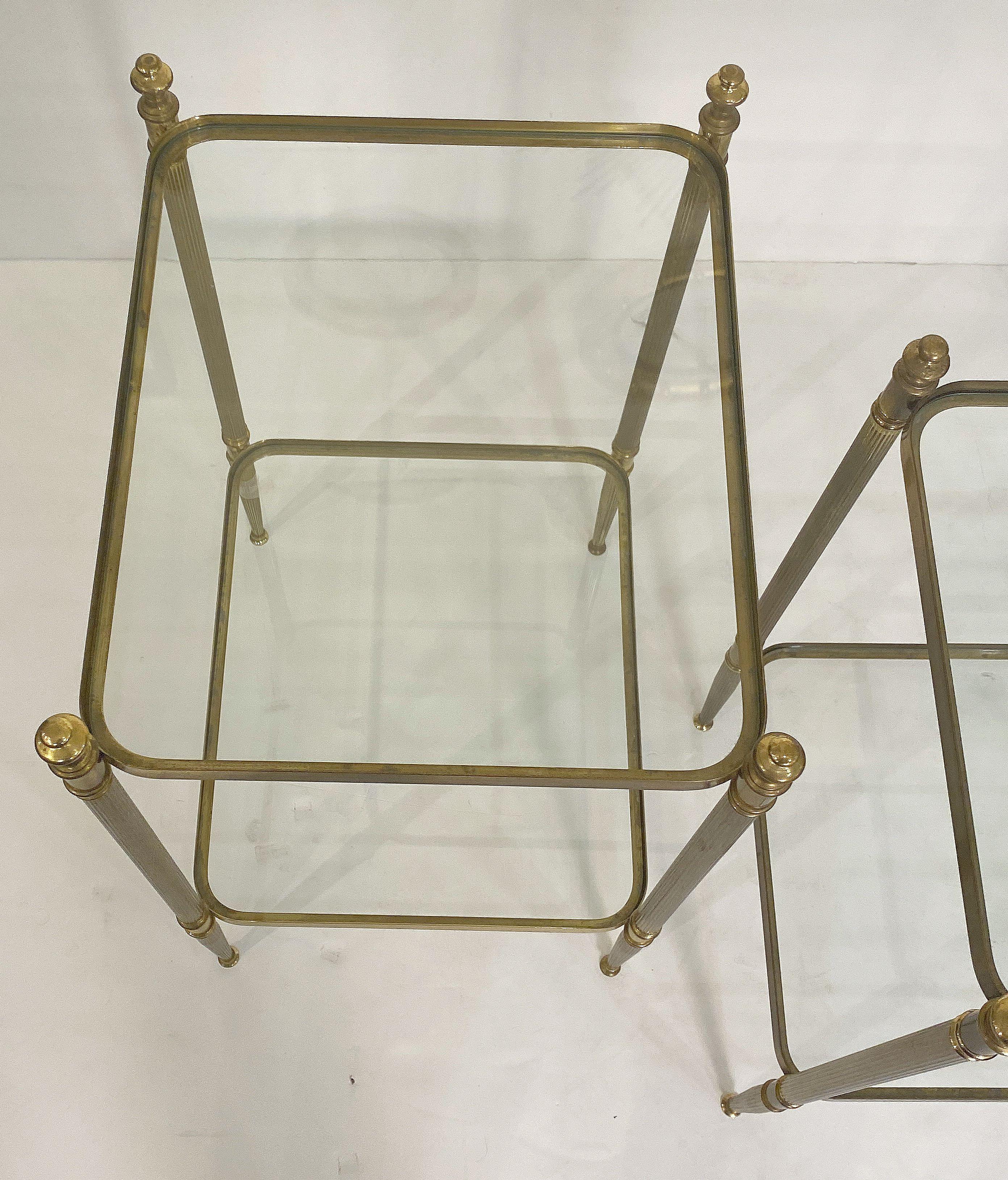 French Side or End Tables of Brass and Glass 'Individually Priced' For Sale 8