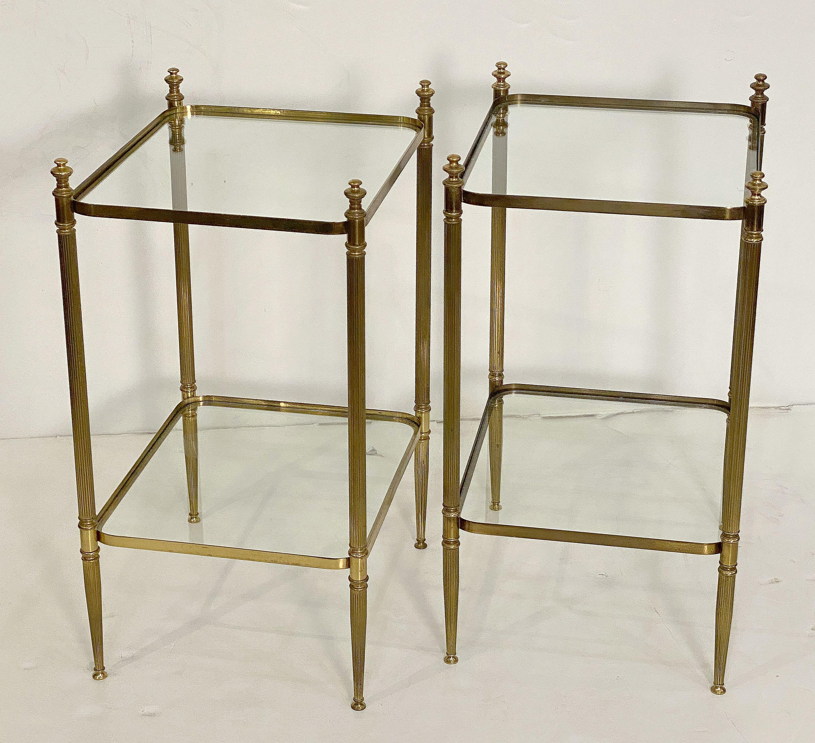 French Side or End Tables of Brass and Glass 'Individually Priced' For Sale 9
