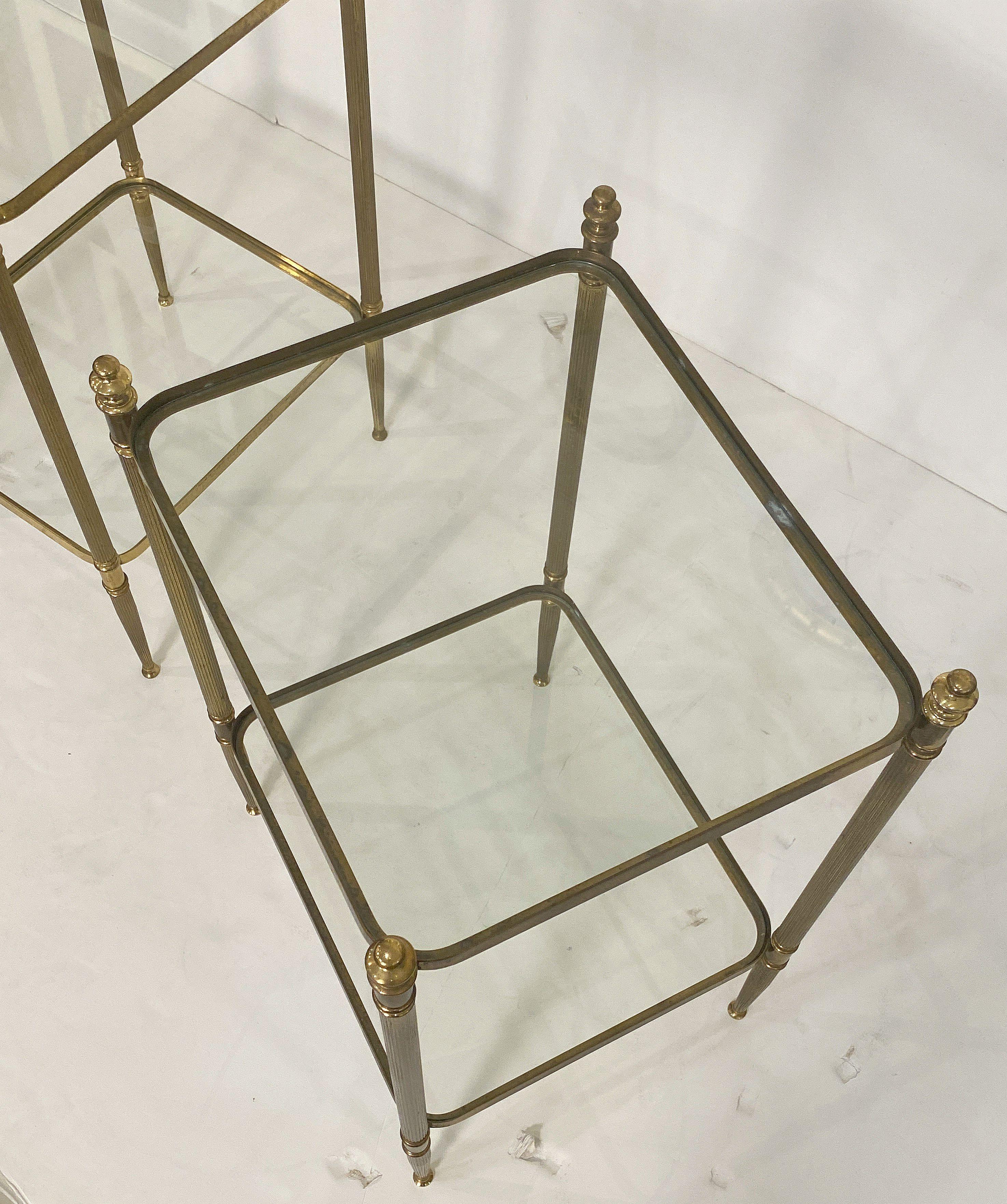 French Side or End Tables of Brass and Glass 'Individually Priced' For Sale 10