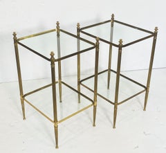French Side or End Tables of Brass and Glass 'Individually Priced'