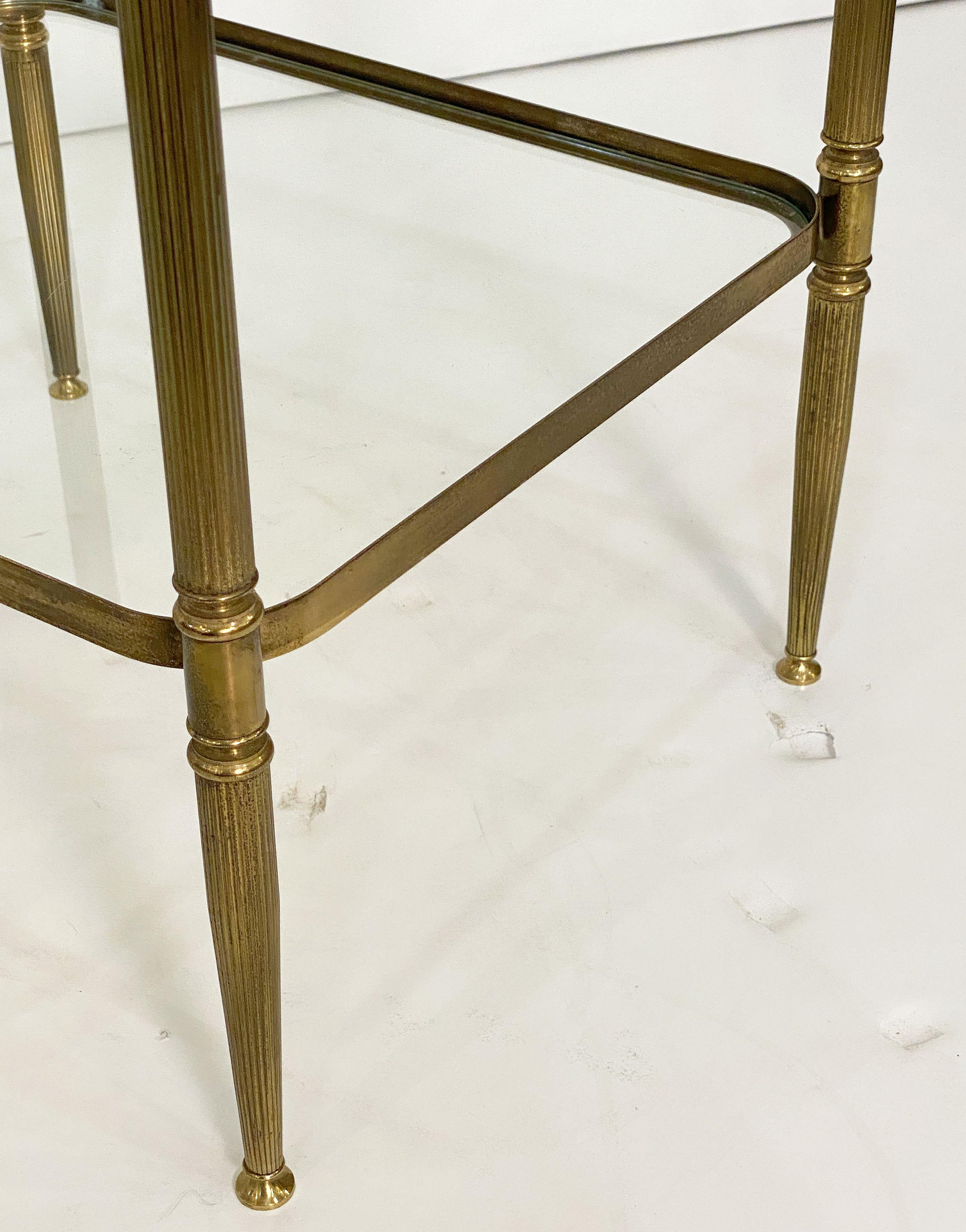 French Side or End Tables of Brass and Glass 'Individually Priced' For Sale 14