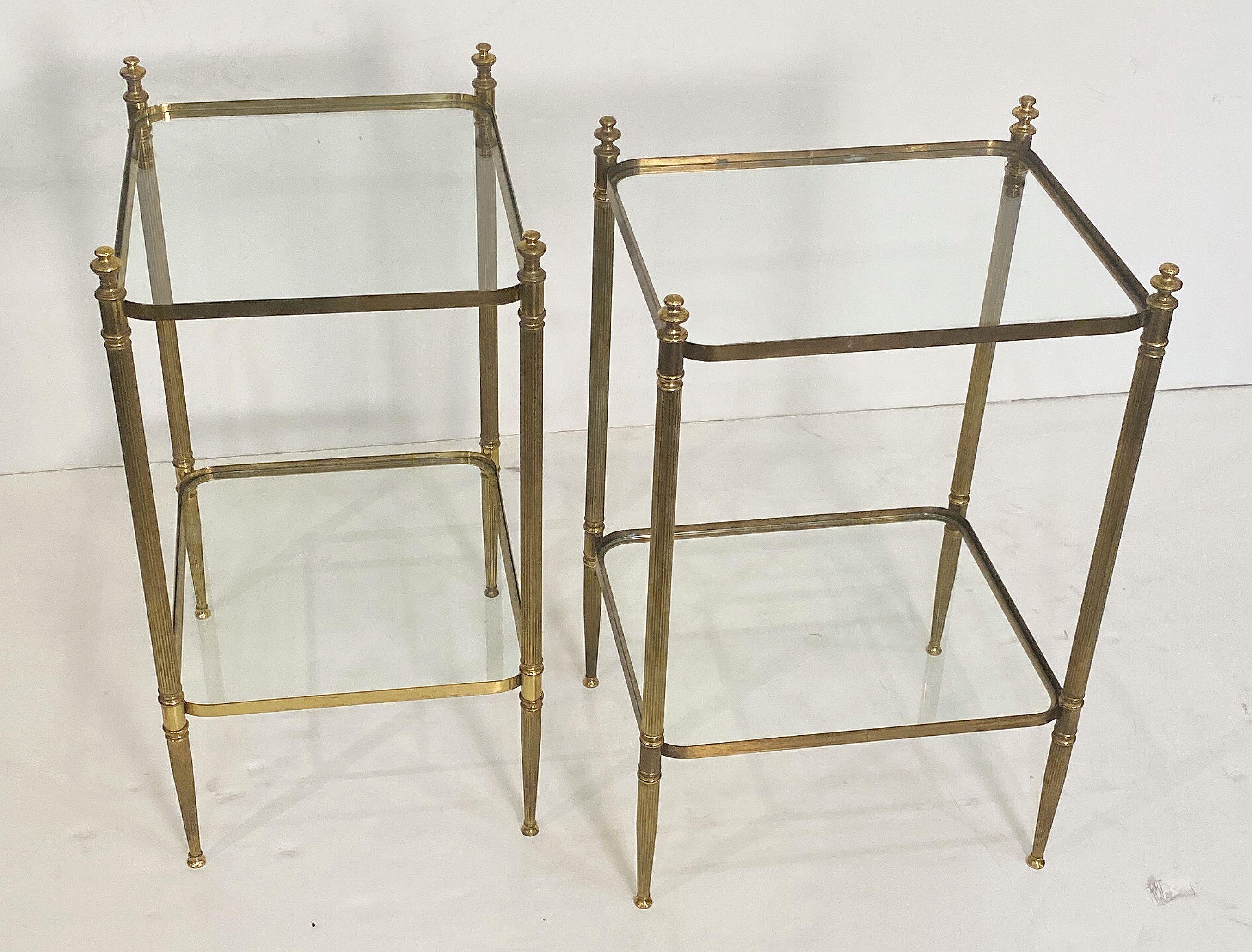 French Side or End Tables of Brass and Glass 'Individually Priced' For Sale 1