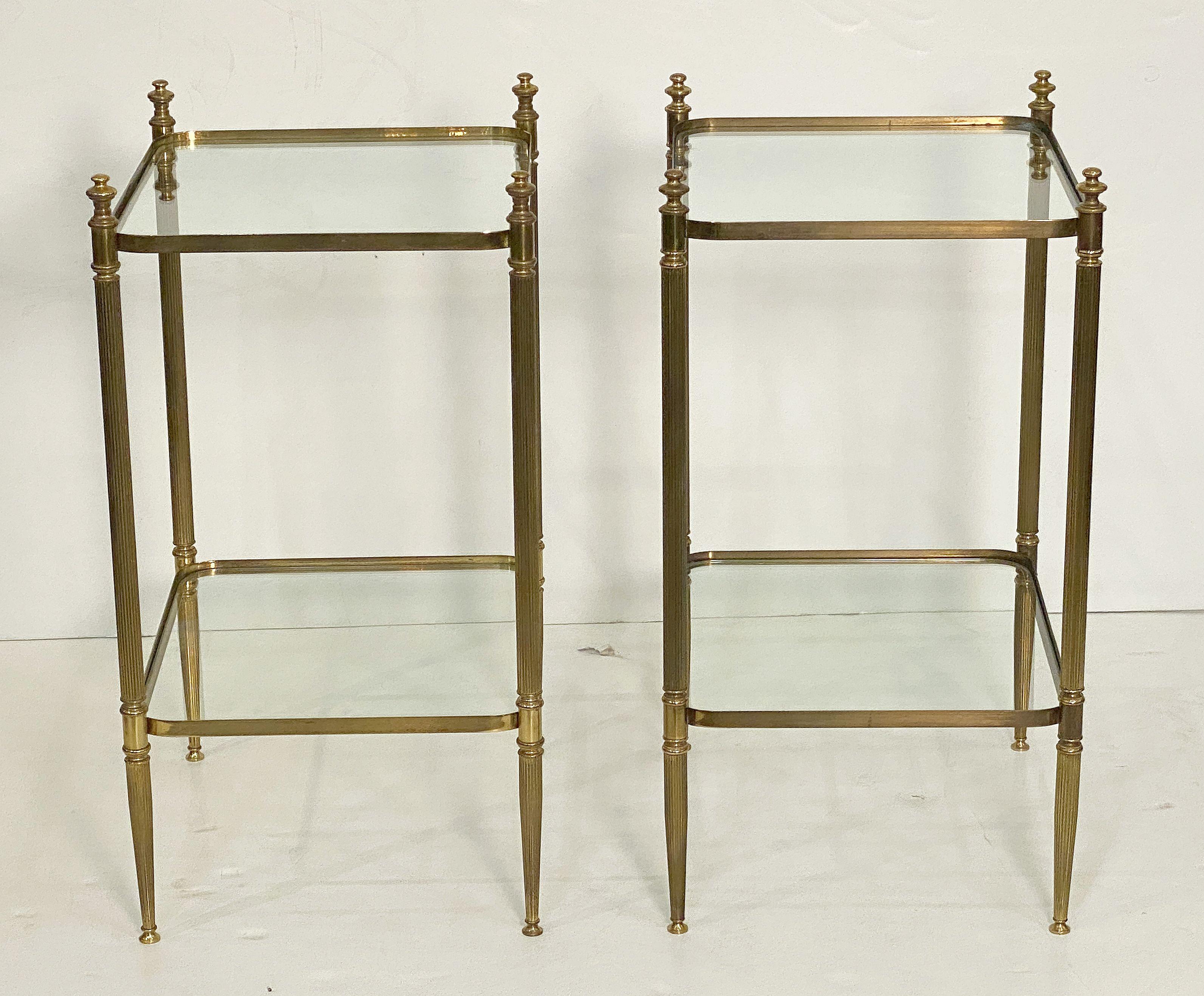 French Side or End Tables of Brass and Glass 'Individually Priced' For Sale 2