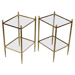 French Side or End Tables of Brass and Glass 'Individually Priced'