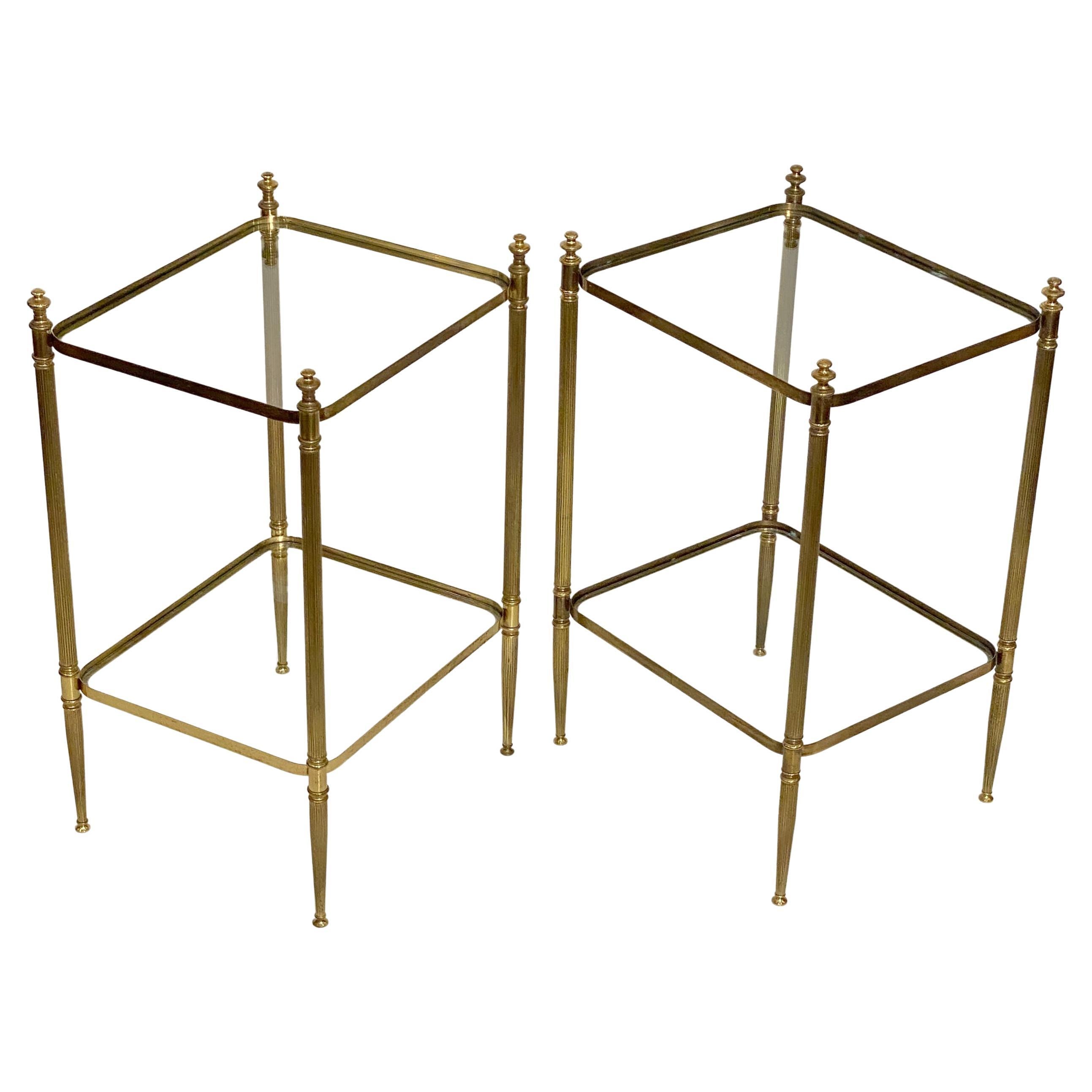 French Side or End Tables of Brass and Glass 'Individually Priced'