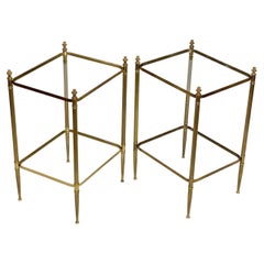 Vintage French Side or End Tables of Brass and Glass 'Individually Priced'