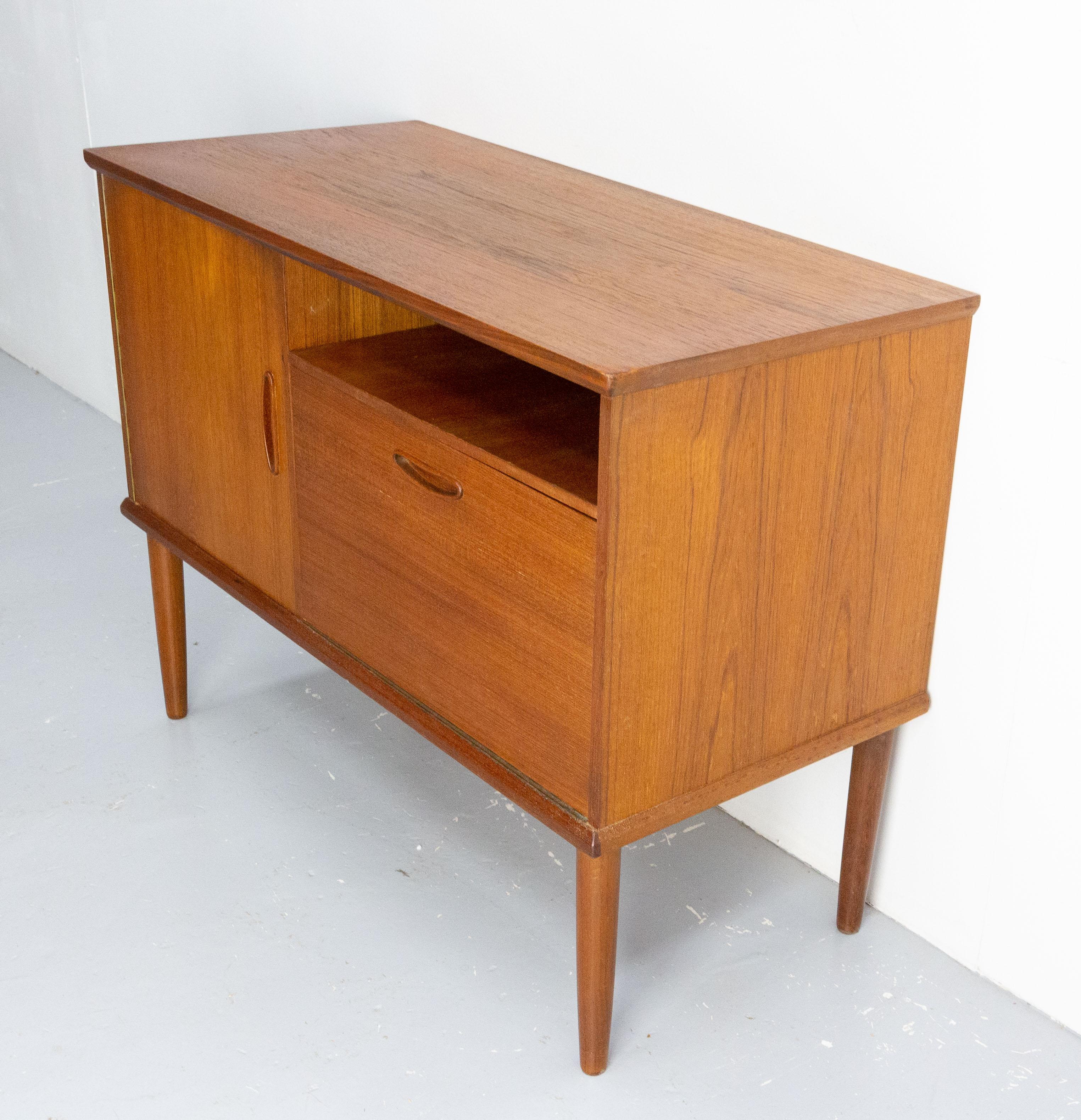 Mid-20th Century Danish Side or Hi Fi Cabinet, Teck, Typical of the 1950s, Midcentury For Sale