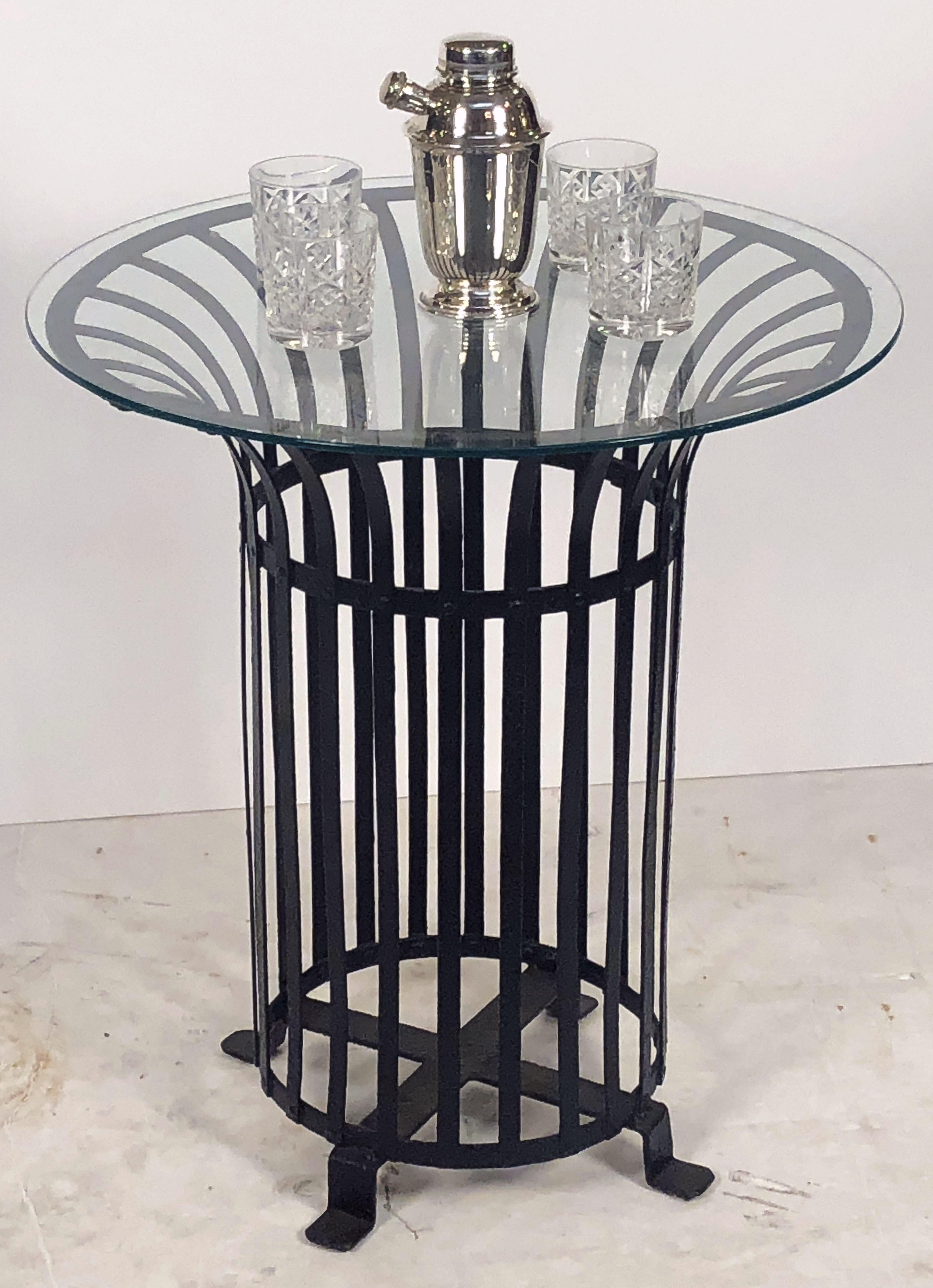 French Side or Occasional Tables of Iron with Glass Tops, 'Priced Individually' 1