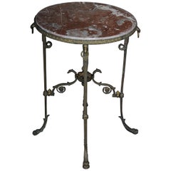 French Side Table Empire Bronze with Marble Top