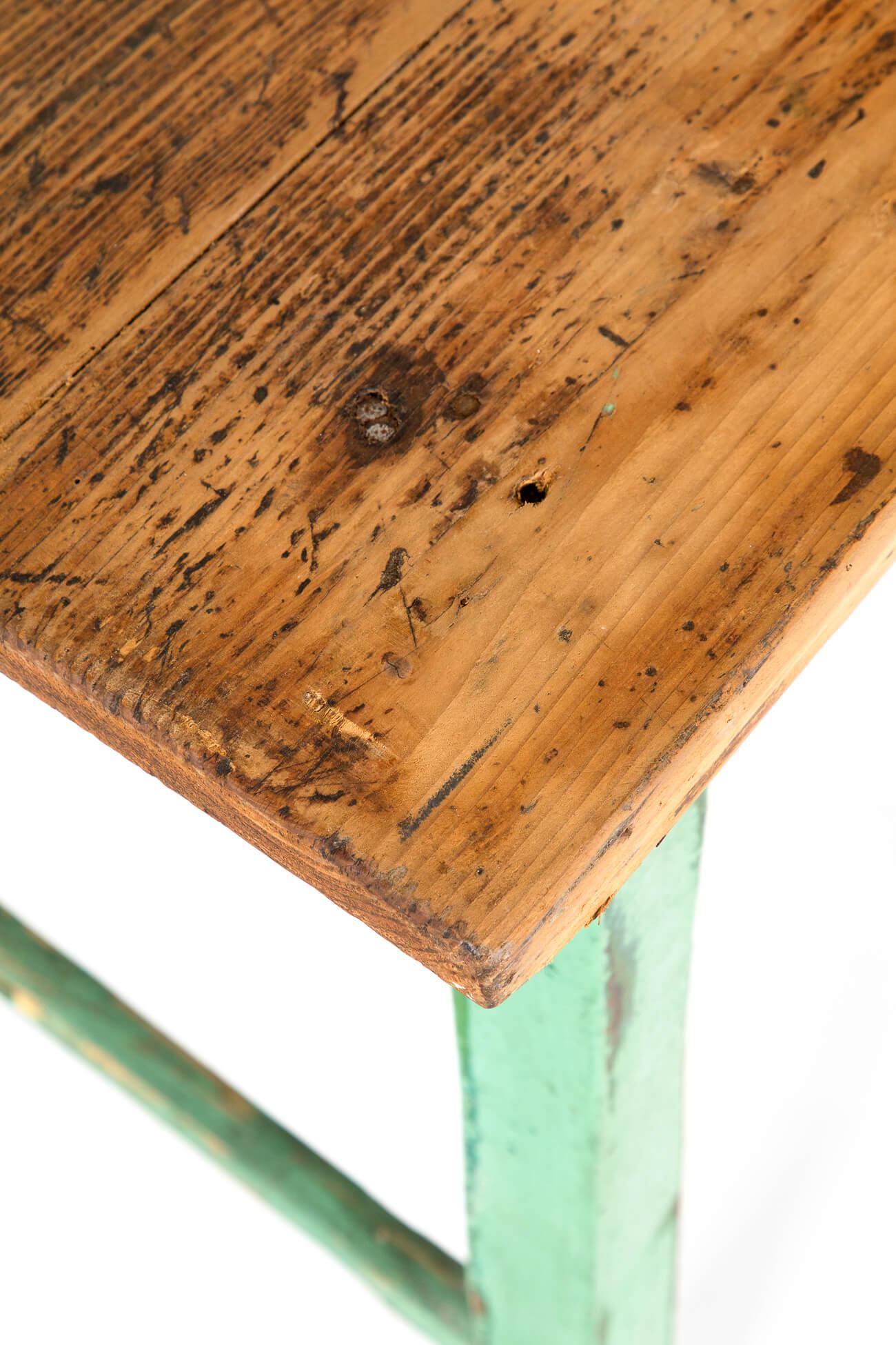 19th Century French Side Table in Green Paint For Sale