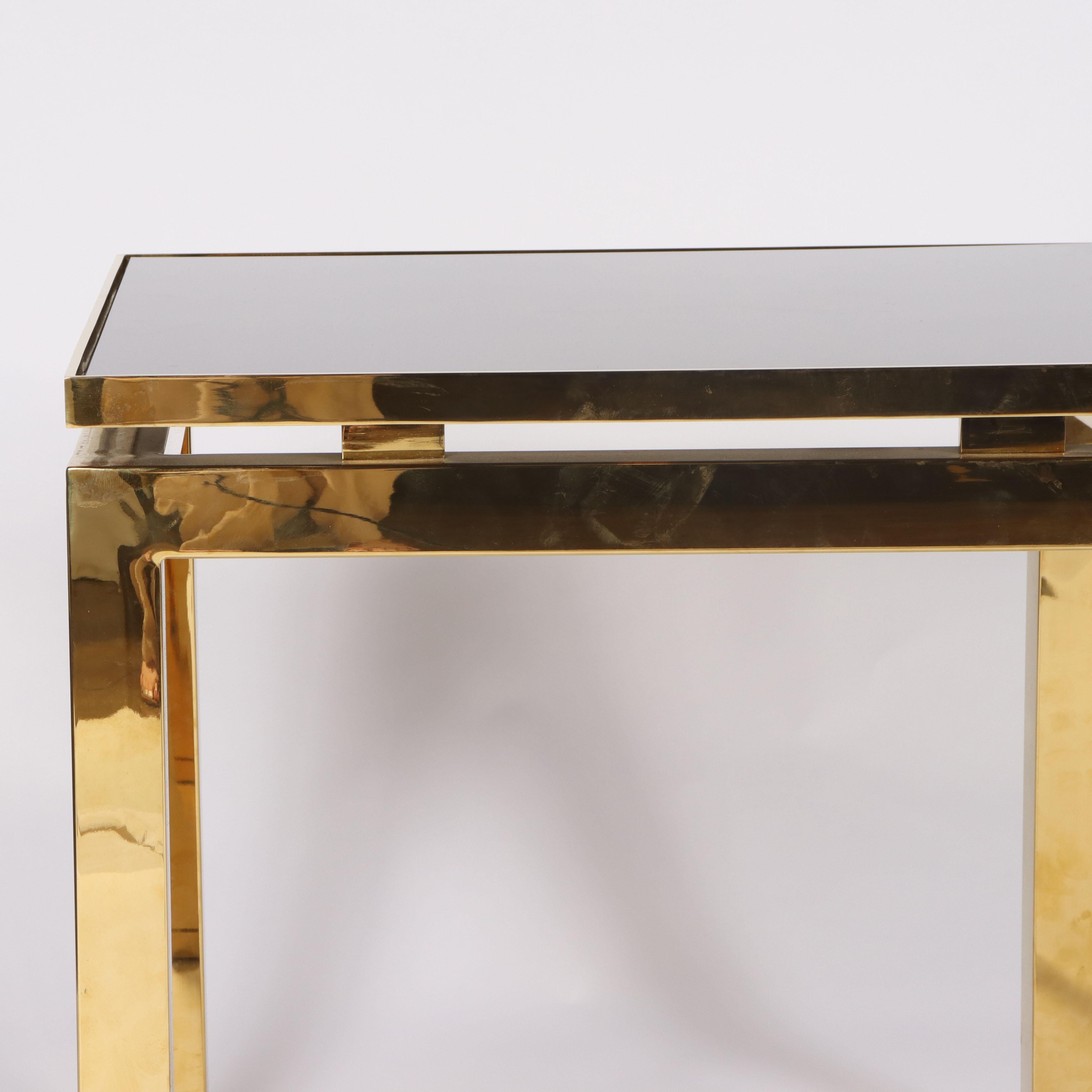 Brass French Side Table in the Style of Maison Jansen, c. 1970 For Sale