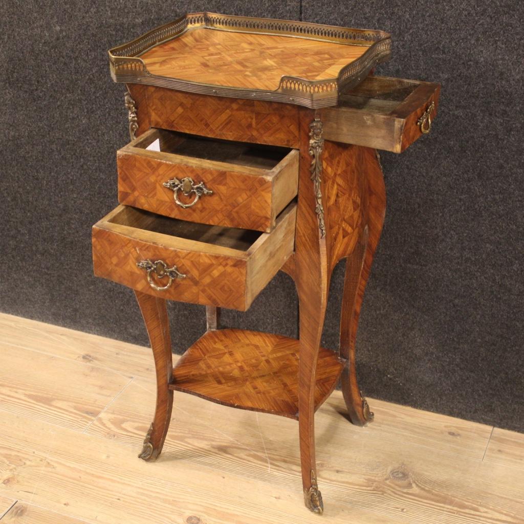 European French Side Table Inlaid in Rosewood, 20th Century For Sale