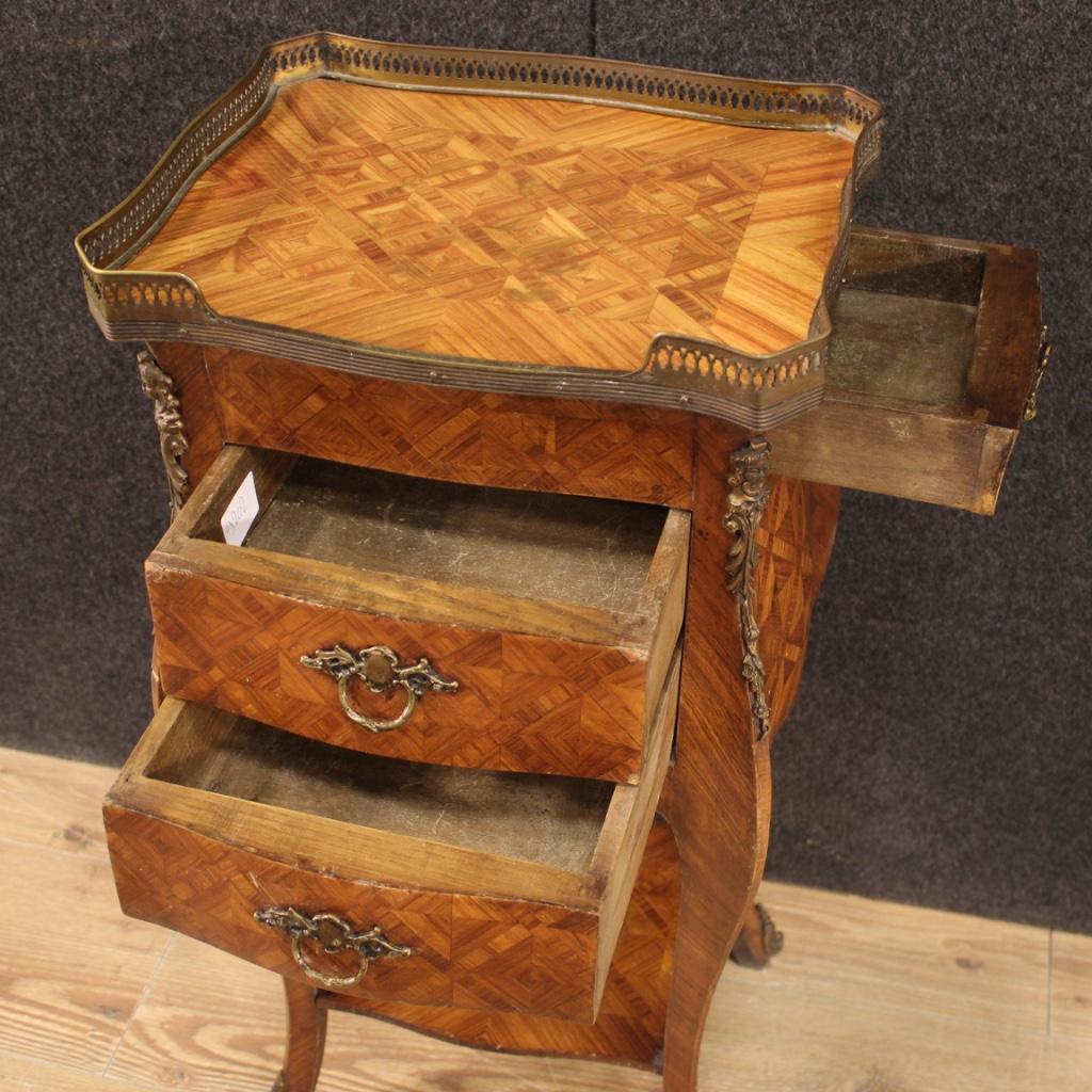 Wood French Side Table Inlaid in Rosewood, 20th Century For Sale