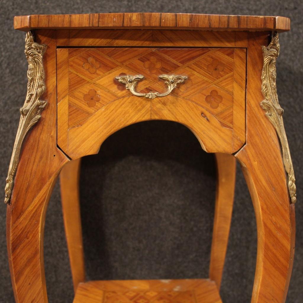 French Side Table Inlaid In Rosewood, Mahogany, Maple & Fruitwood, 20th Century For Sale 5