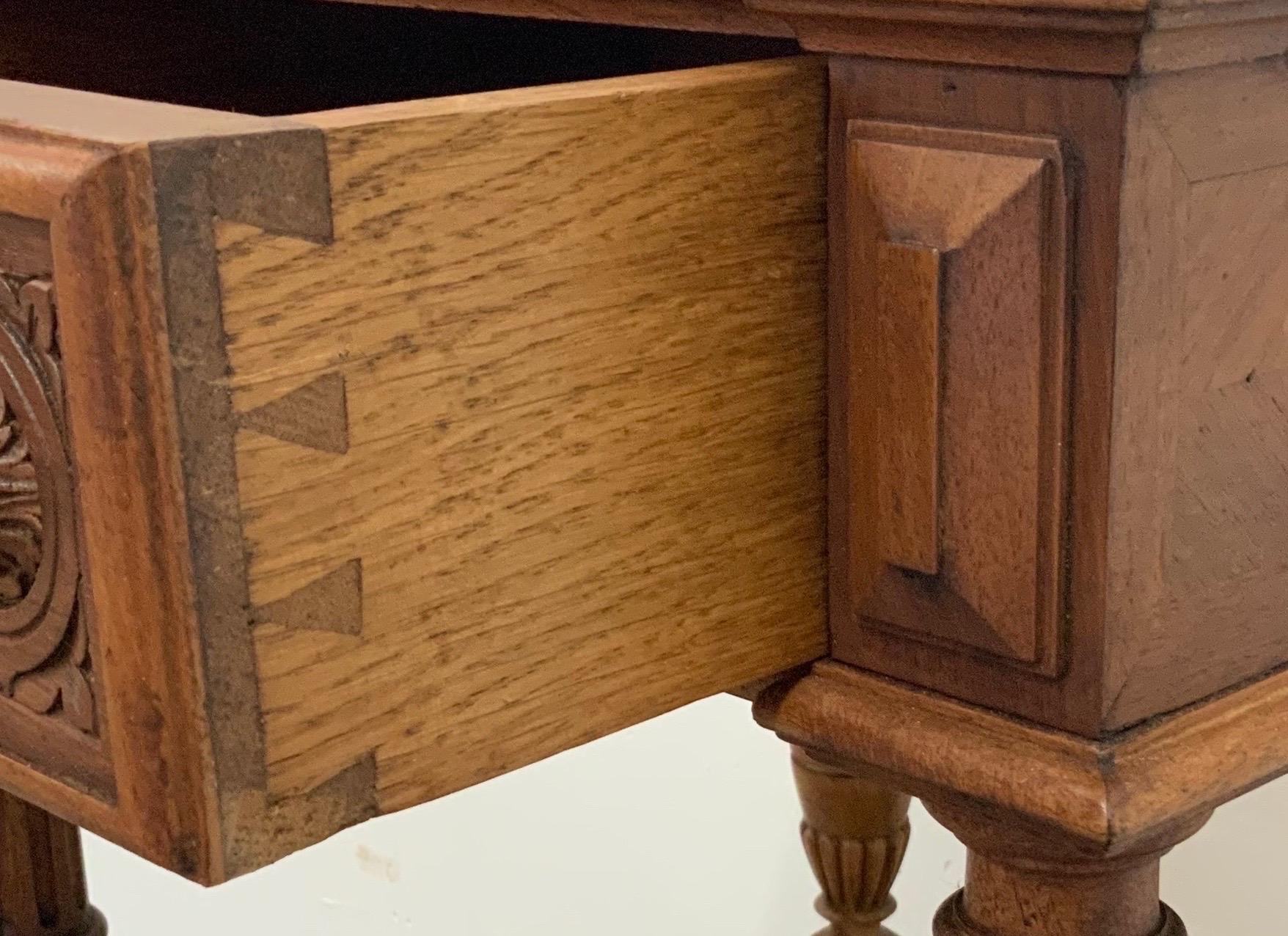 Walnut French Side Table Louis XIII Style Varnished from 20th Century For Sale