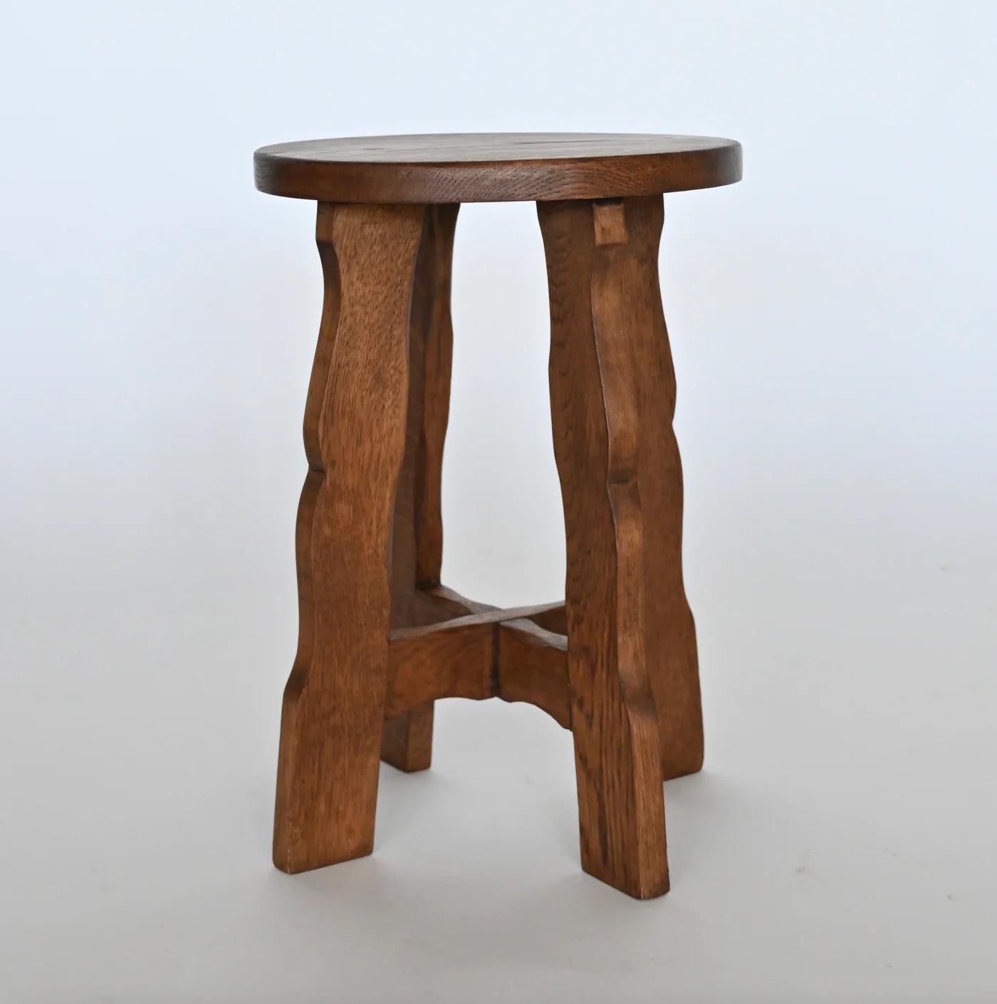 Solid wood side table / stool. France, early 20th century