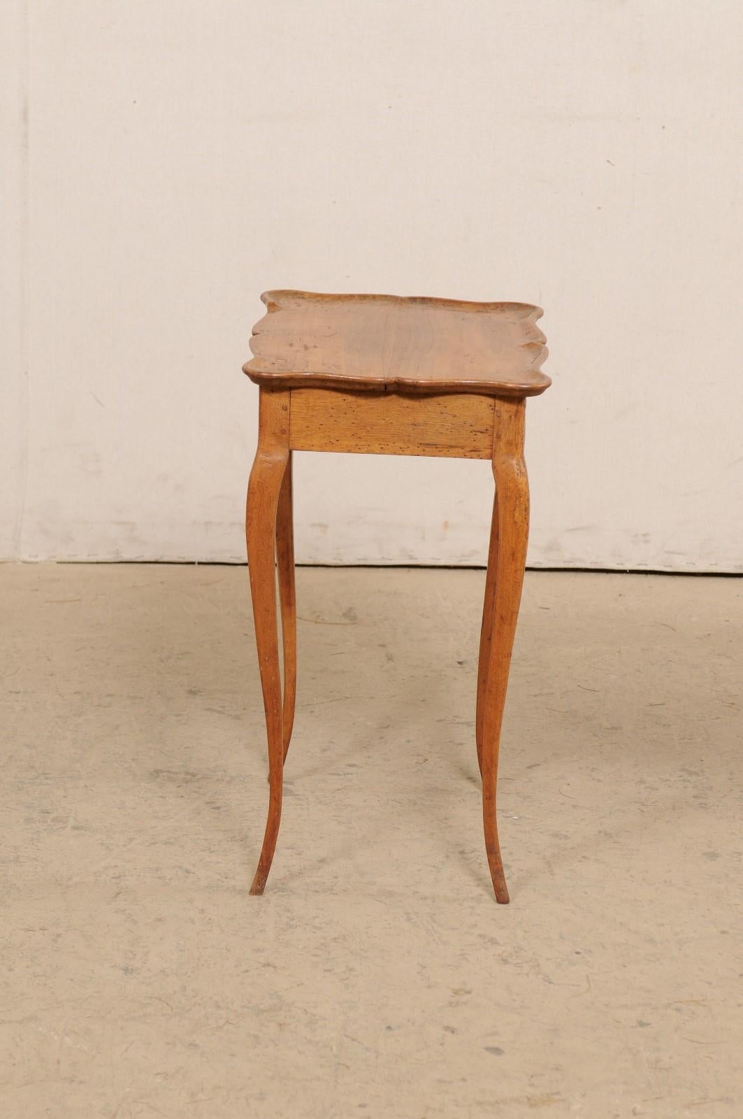 French Side Table w/Single Drawer and Rectangular-Shaped Pie-Crust Top, 19th C 3