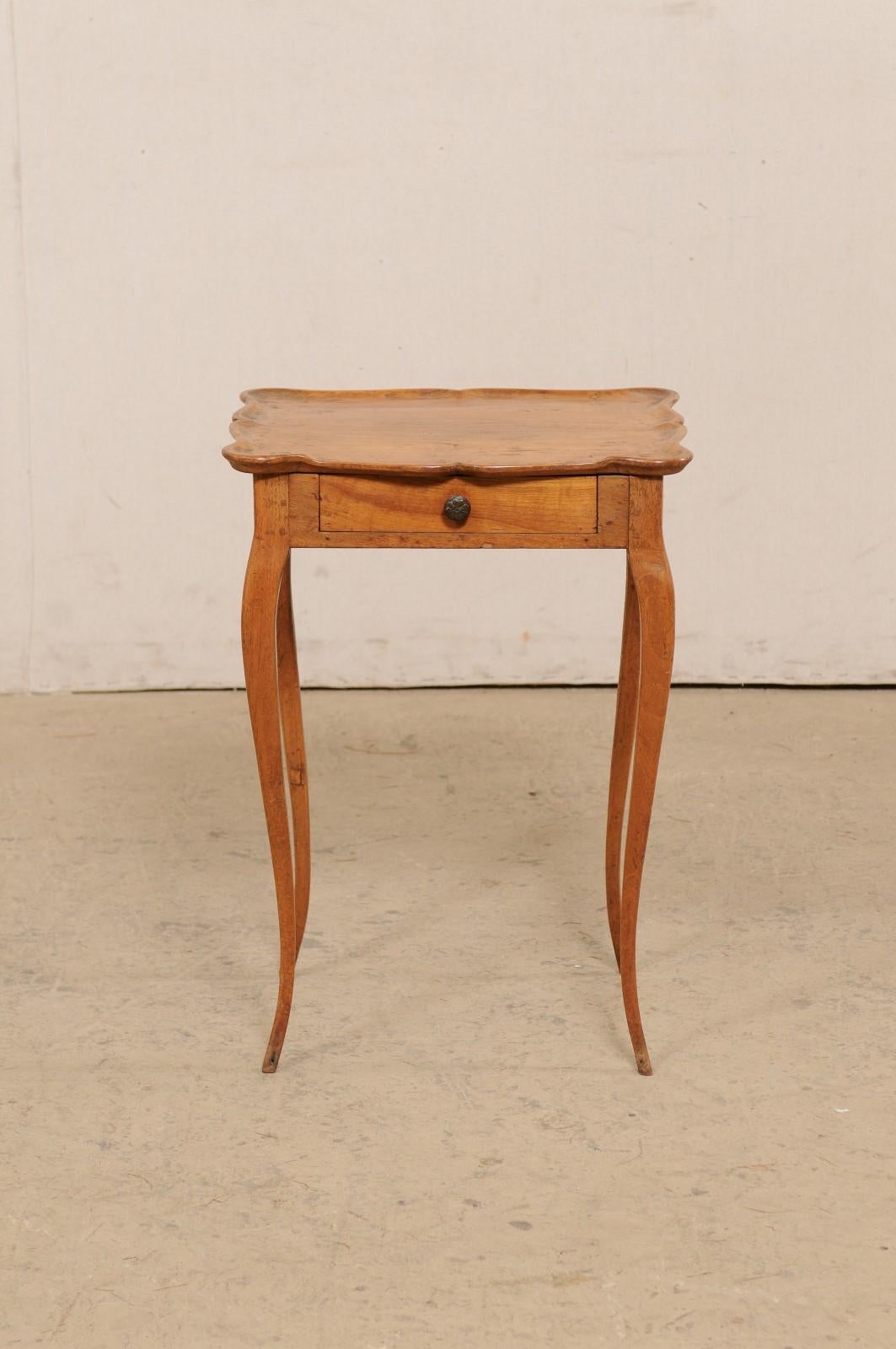 French Side Table w/Single Drawer and Rectangular-Shaped Pie-Crust Top, 19th C 5