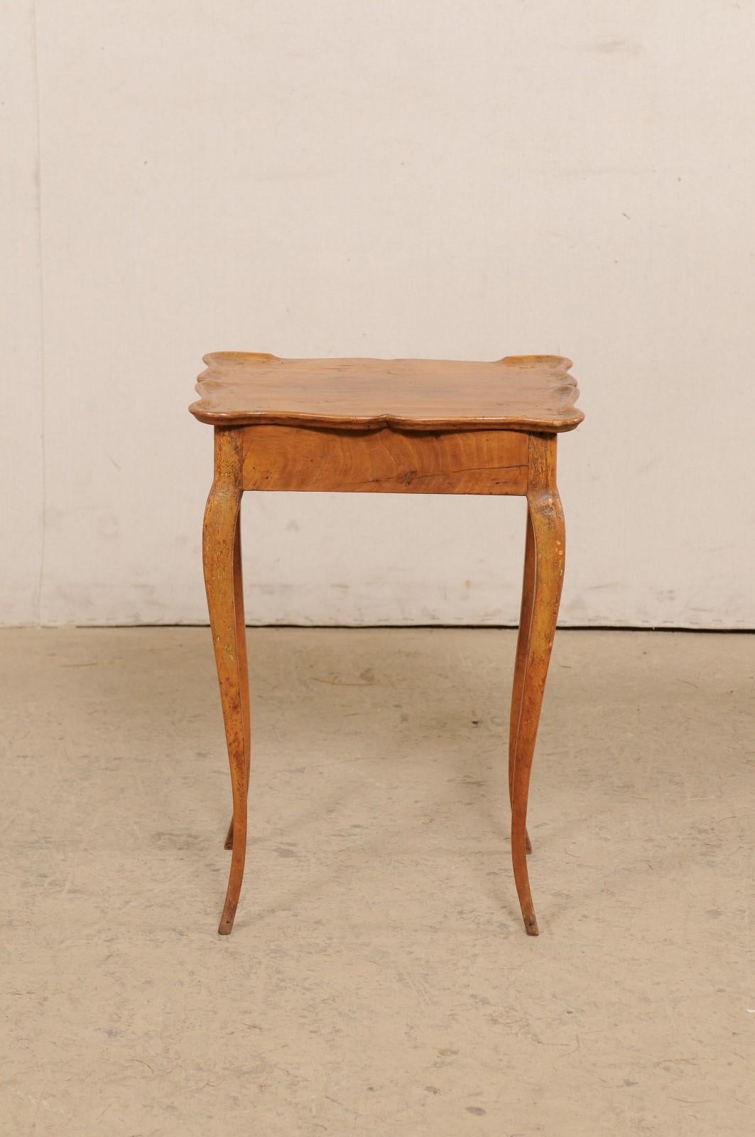 French Side Table w/Single Drawer and Rectangular-Shaped Pie-Crust Top, 19th C 2