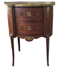 French Side Table with Marble Top. Gallery Top, circa 1900
