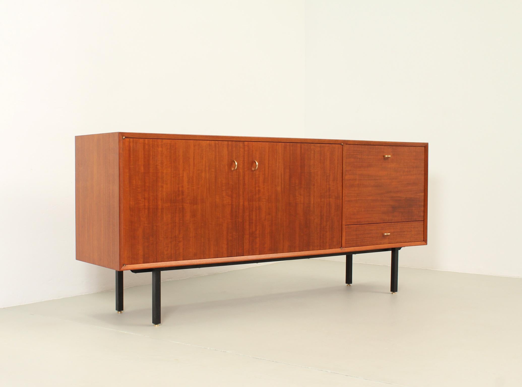 French Sideboard from 1950's in Teak Wood For Sale 9