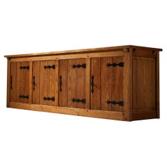 French Sideboard in Oak and Cast Iron