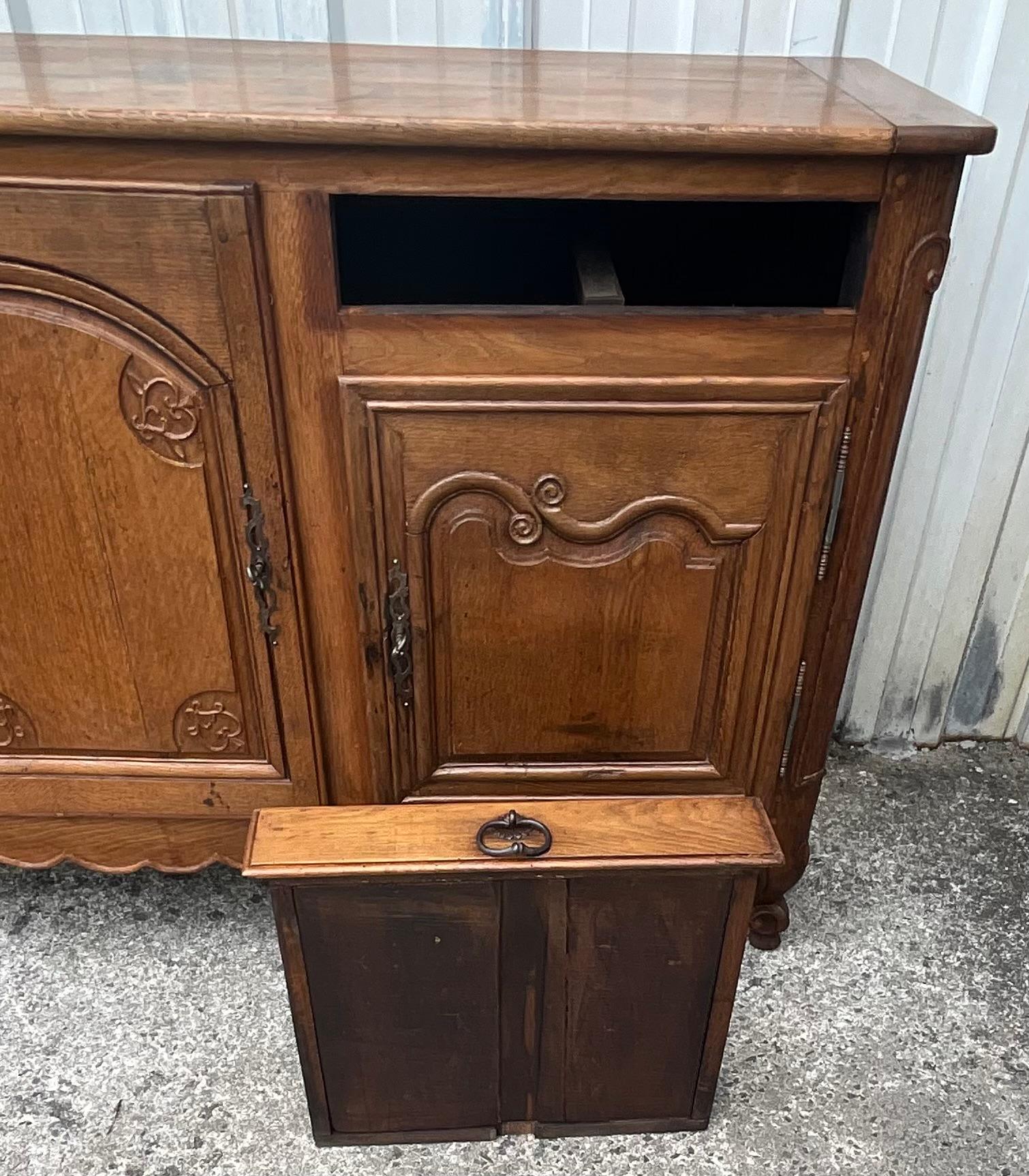 French Sideboard In Solid Blond Oak, Late 19th Century 8