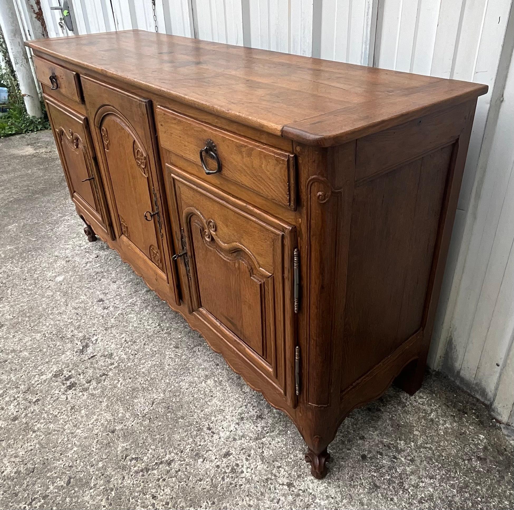 French Sideboard In Solid Blond Oak, Late 19th Century 5