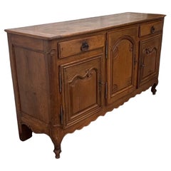 French Sideboard In Solid Blond Oak, Late 19th Century
