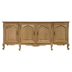 French Sideboard Louis XV Style 20th Century, White Bleached
