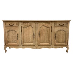 French Sideboard Louis XV Style 20th Century White Bleached